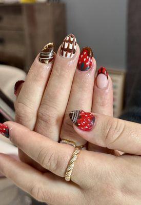 Chocolate covered strawberry nails