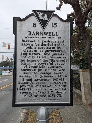 Barnwell Historical Marker