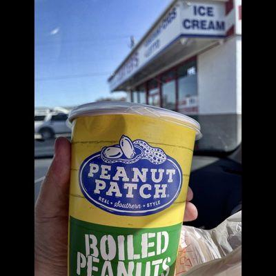 Your reward! Fresh Hot Boiled Peanuts!