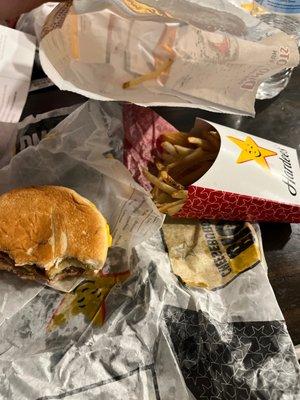 Burger, fries, and kids meal