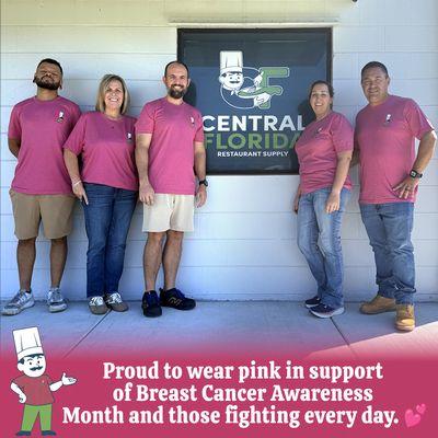 All of us at Central Florida Restaurant Supply are proud to wear pink this October in support of breast cancer awareness. Together, we honor