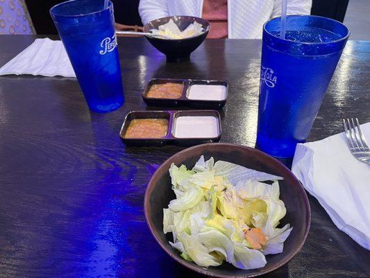Salad with ginger dressing