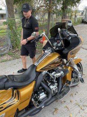 Thanks for fixing my bike! Pro service from a pro guy.