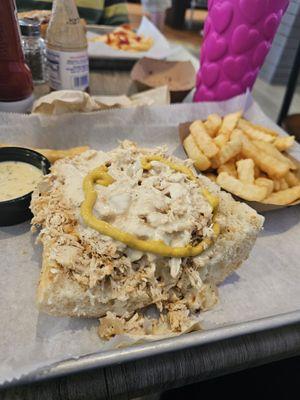 I put my own mustard on there. It looks dry you say. It was. even with cheese. No flavor, no taste.. Bread was even terrible.  Look at it.