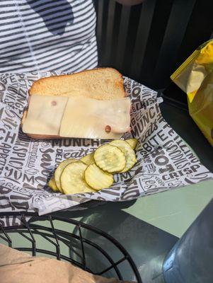 Hot ham and cheese sandwich - requested plain