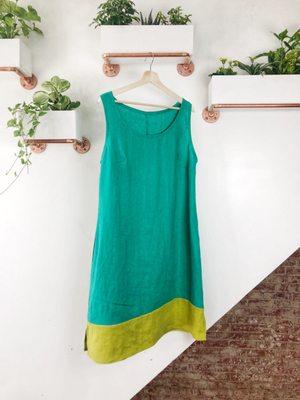 Linen tank dress available in sizes 0-28 and short, regular, tall lengths.