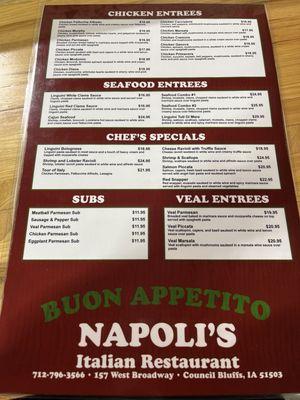 Napoli’s Italian Restaurant, 157 W Broadway, Council Bluffs, IA 51503 ...