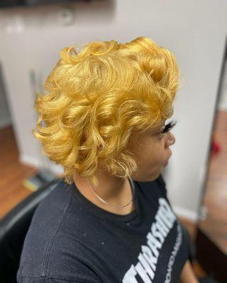 Color with blow dry and curl