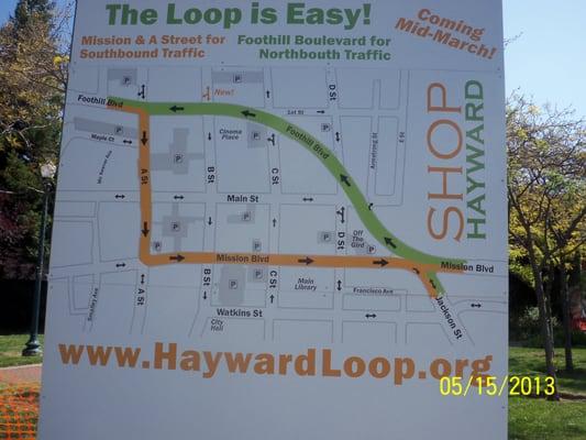 Map of the Hayward Loop and how it's supposedly "easy" to navigate.