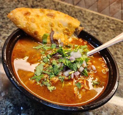 Birra ramen and birria quesadilla!