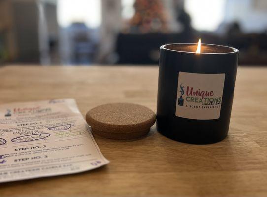 The candle that I created. Quality soy.