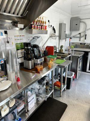 Inside our shop- where our delicious juice & smoothie drinks are prepared