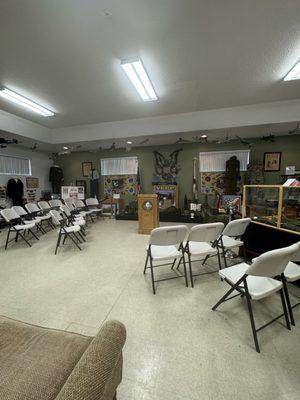 Where classes are being held inside building.