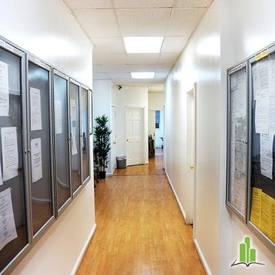 Hallway at the Real Estate Education Center (REEDC) in Brooklyn