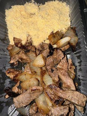 Tri-Tip with Caramelized Onions and Farofa