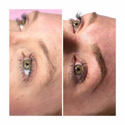 Microbladed brows before and after