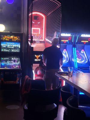Basketball, skeeball, and a broken pinball machine (it's fine- there were others)