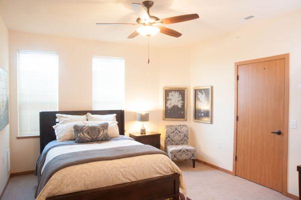 Bedroom inside a one bedroom at the Addison building number 2684!