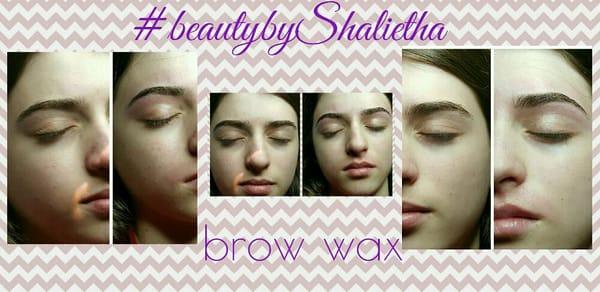 Different angles of brow wax