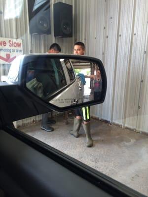 Guys cleaning our truck!!