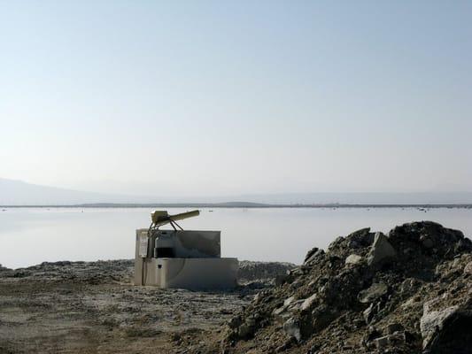 Air cannons used to scare birds away.