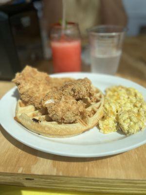 My chicken and waffles but you must order the eggs with cheese!