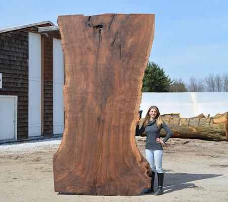 We have natural edge wood slabs up to 75" wide and up to 23' long.