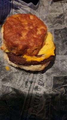 Sausage, egg, and cheese biscuit