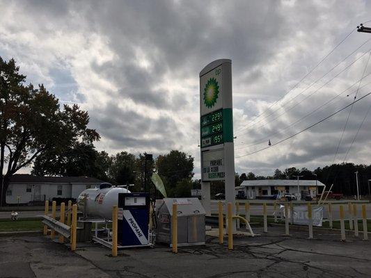Price sign and propane filling station