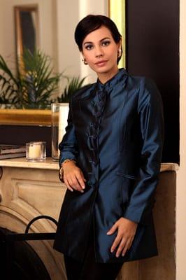 Giorgio ladies Silk jacket with custom buttons