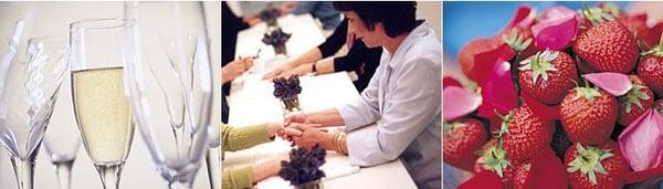 champagne, strawberries and primping