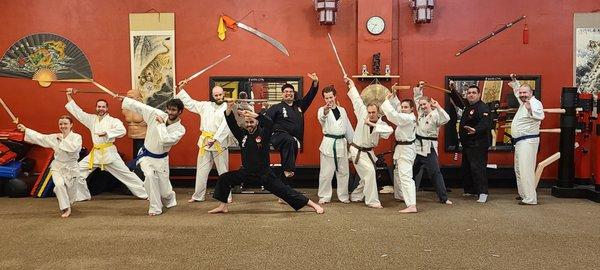 Celebration of completing the Skewer the Sun Straight Sword Festival.