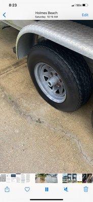 Tires had 12 lbs psi. Cracked all over. Was told they would be replaced. Leaking as they were inflated.