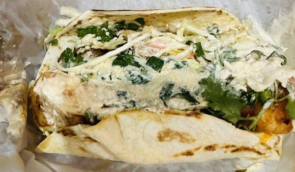 Picture shows two tacos. After adding the protein the taco costs over ten dollars for ONE taco. Very disappointed. Very misconceiving.