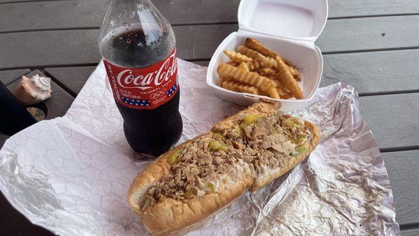 Chicken Philly 8" with fries and coke