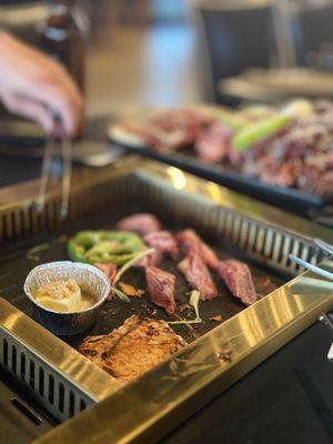 Cheese corn, wagyu fingers