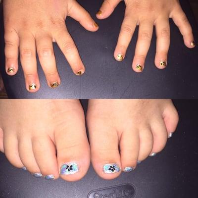 My daughter (5yo) got a mani pedi and they did an amazing job! And mine are just as amazing