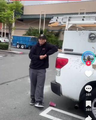 Gang member intimidating people