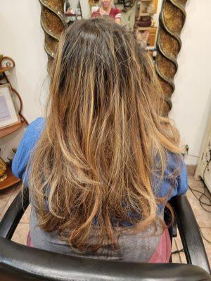 The back of my hair. Absolutely gorgeous!