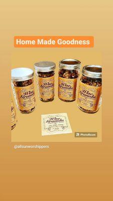 Enjoy Freshly made, #WISEGRANOLA in Grab'n Go Bags or join our Sustainability service, Returning and Recycling your our Mason Glass Jars!