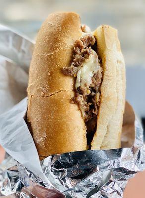 Philly cheesesteak po'boy's here are fantastic. We both love them. Winners Circle :)...