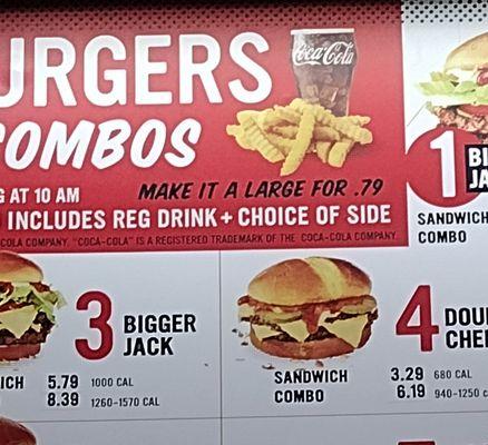 Clearly advertises "make it a large for .79"