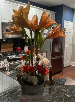 flowers by the greenery