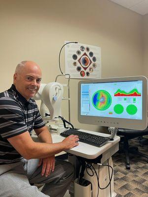 One of our optometrists, Dr. Tom Norfleet! He has been practicing optometry since 1994.