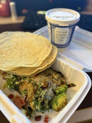 Breakfast w  fresh homemade tortillas. Yum