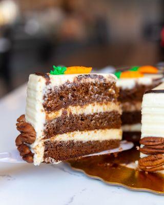 A slice of carrot cake.