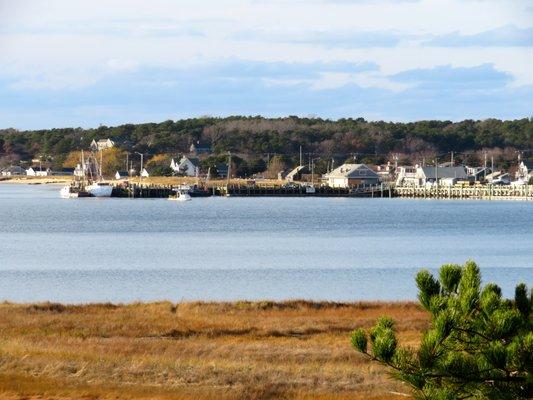 Looking toward the Marina at high tide from the Beach Suite deck.