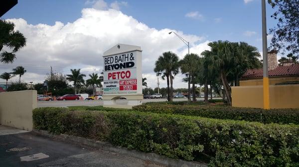 On the West side of the Turnpike. Only 2 entrances; on 122nd avenue (Main entrance) & on Kendall Dr just before the Turnpike ramp.