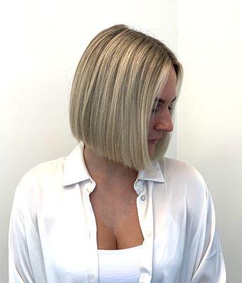 Sharp bob with no layers