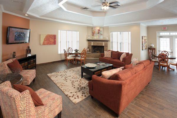 Apartment living rooms at the Polo Club in Stronsgville, Ohio can have a wide variety of arrangements.